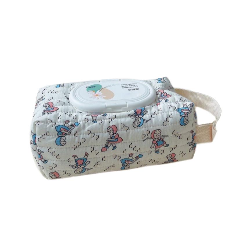 Wipes Case Quilted Baby Wipes Dispenser Dustproof Wipe Holder Printed Pattern Wipes Box Baby Wipe Case Keep Wipe Wet