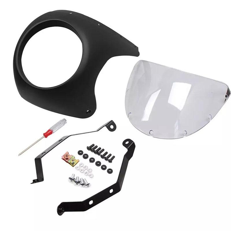7 Inch Retro Cafe Racer Headlamp Windscreen Waterproof  Anti-fall Fairing Headlight Shade Modification Accessories