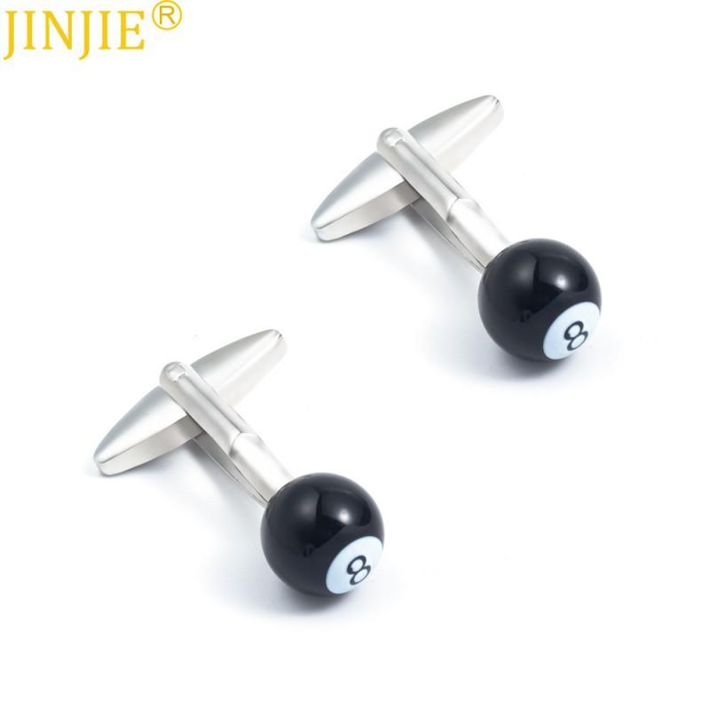 

High End Baked Paint Black Size 8 Table Tennis Metal Cufflinks Men s French Shirt Pure Natural чёрный