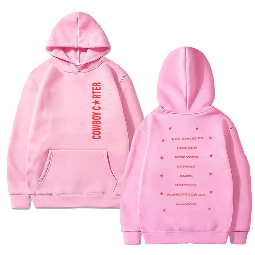 

New in Beyonce Cowboy Carter 2025 Double Sided print Hoodies Men women fashion Y2k Sweatshirt Unisex Fleece Long sleeve pullover M