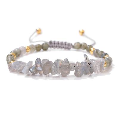 Armband aus Natursteinperlen, verstellbar, handgewebtes Design, Unisex Schmuckzubehör für den Alltag und besondere Anlässe FA0383