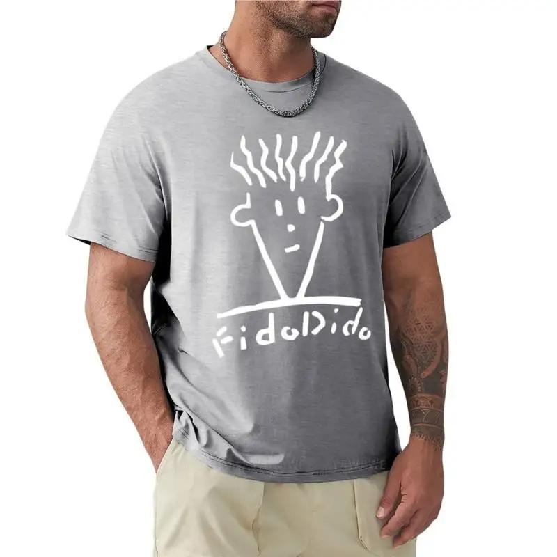 Man Black Tshirts Summer T-shirt Fido Dido Face T-Shirt Boys White T Shirts Sweat Shirt Men's Clothing Loose Casual Streetwear