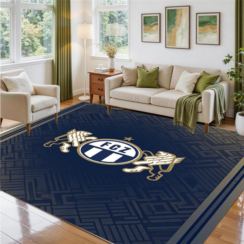 FC Zürich Design Crystal Velvet Rug Soft Decorative Mat for Bedroom Entrance