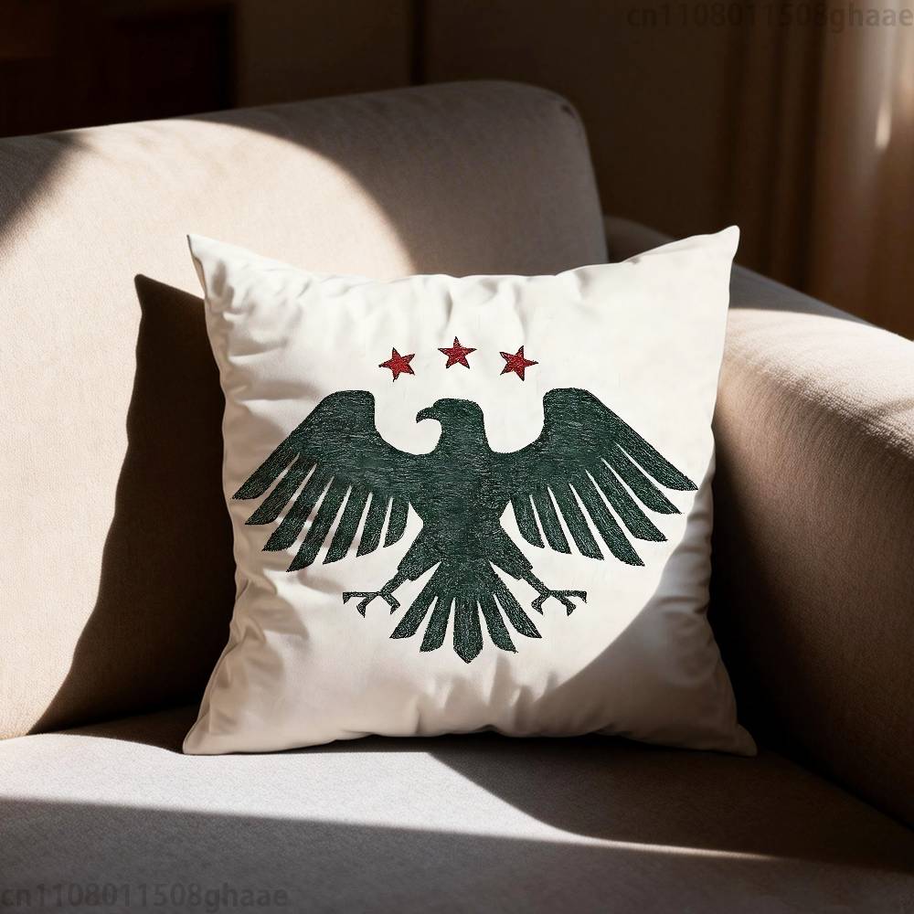 Eagle Syrian New 2026 Logo Flag  Pillow Case Sofa Living Room Bedroom Headboard Backrest Cushion Square Cushion Nap Time