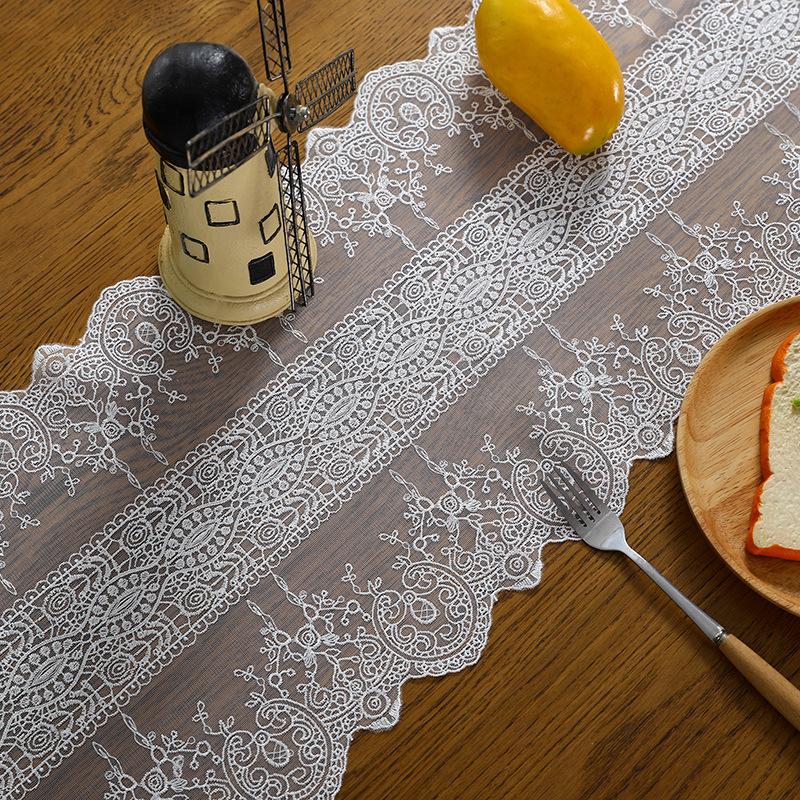 New Table Cloth Lace Cloth Art Nordic Tv Cabinet Tea Table Table Flag Pure White Modern Simple Bed Flag Table Cloth