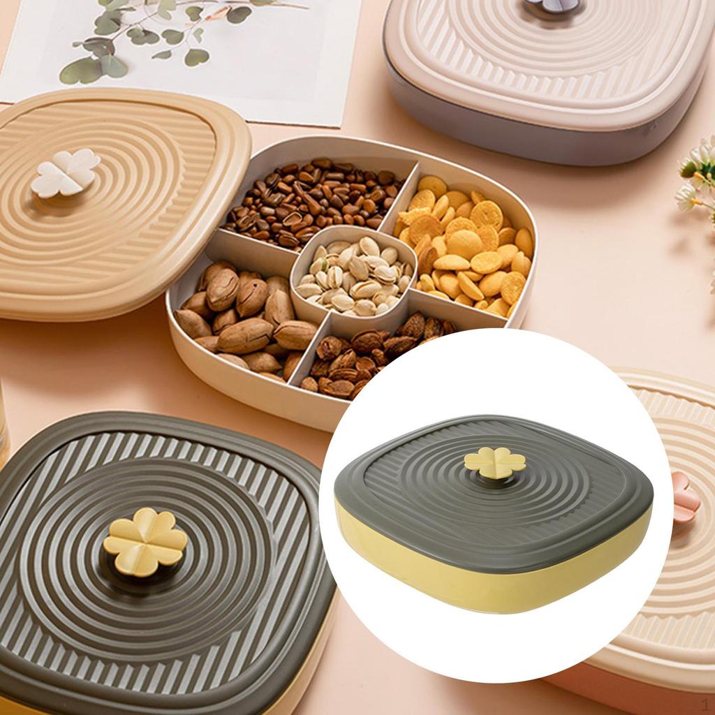 Geteilte Servierplatte, 5 Fächer, Snackplatte, Vorspeisen-Trockenfrüchteplatte für Süßigkeiten