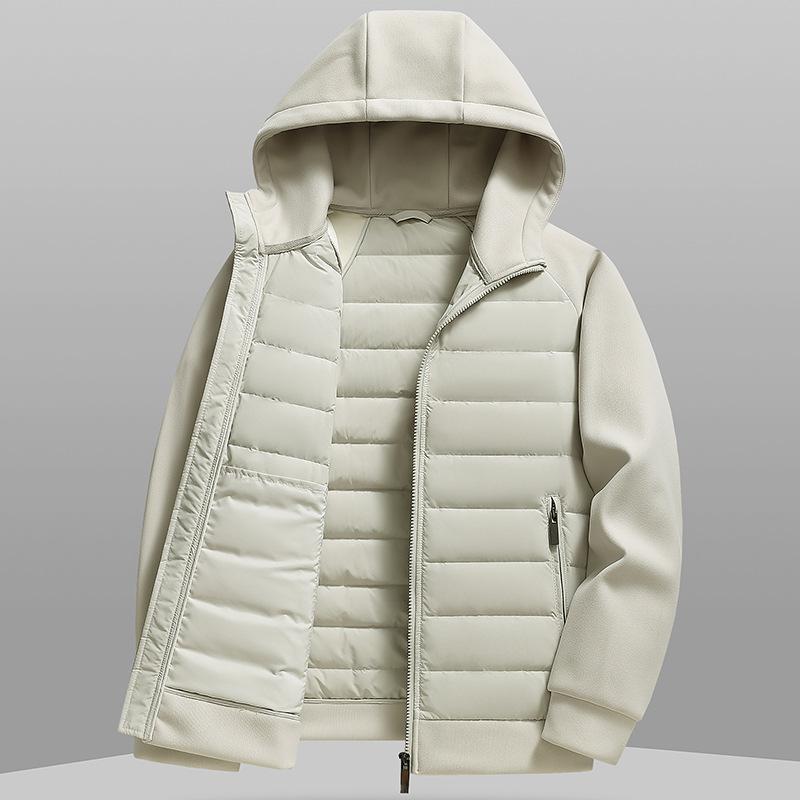 Stejný styl pro muže a ženy, Venkovní párový styl, Lehká péřová bunda, Bunda s kapucí, Podzimní a zimní nové pracovní oblečení, Péřová bunda