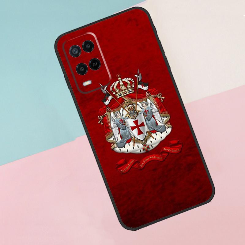 Knights Templar Coat of Arms For Oppo A16 A76 A96 A15 A80 A60 A40 A94 A54 A98 A78 A18 A38 A58 A17 A77 A74 A57S Phone Case