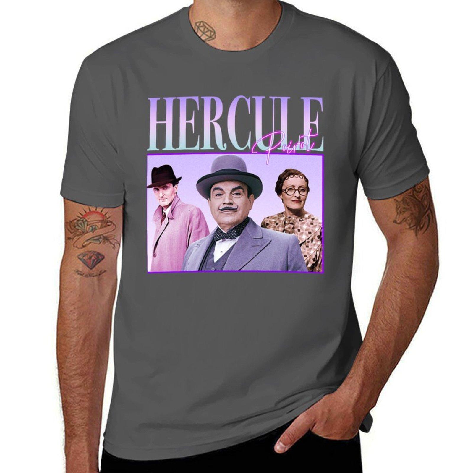 

Футболка в стиле ретро 90-х Эркюль Пуаро аниме футболка футболки для мужчины графическая смешная футболка 4XL