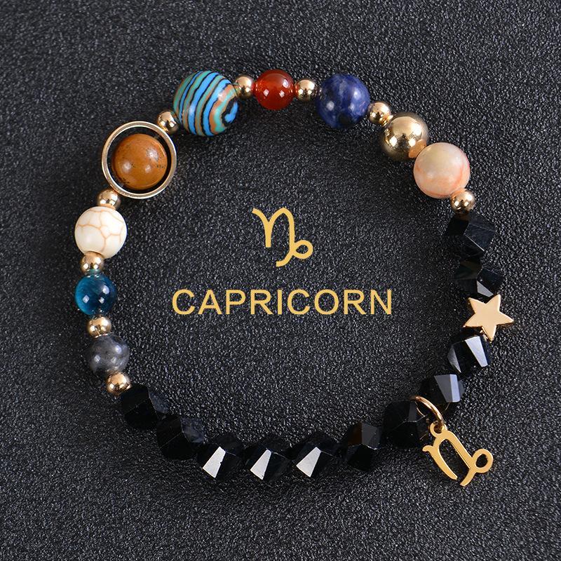 Eight major planets and twelve zodiac signs bracelet, frosted stone, bead bracelet, planets, Christmas gift, Stocking stuffers