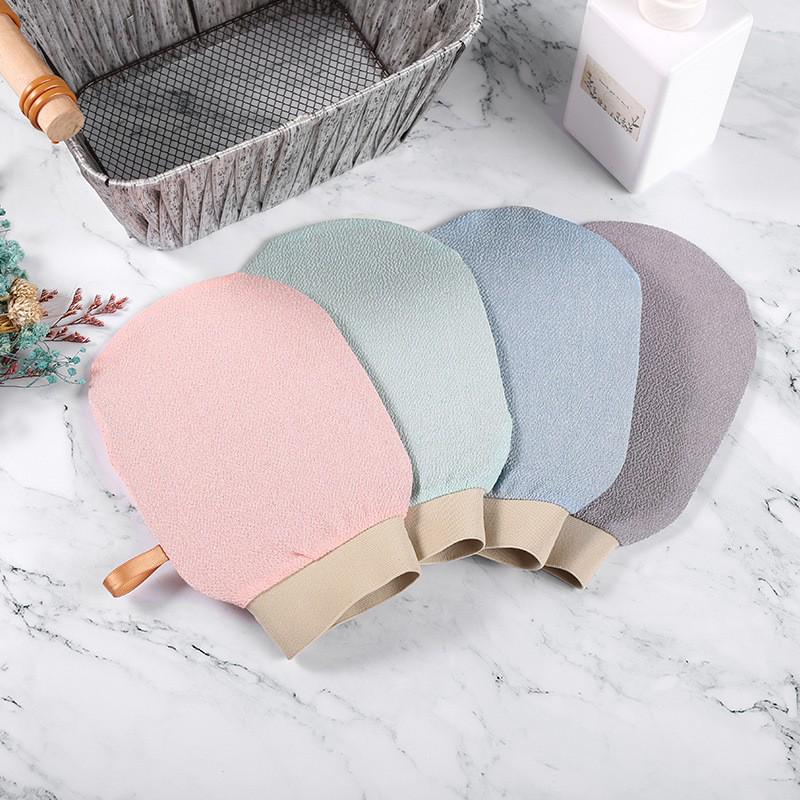 Back Scrubber Thin Medium Grit Bath Towel and Gloves for Men and Women
