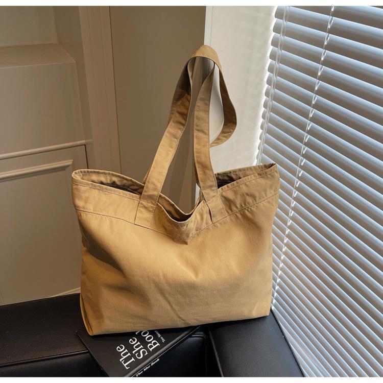 

Прямые продажи с фабрики однотонная сумка через плечо, студенческая сумка для учебы, покупок, сумка-тоут, портативная холщовая сумка большой вместимости, женская хаки