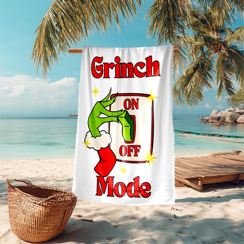Grinch beach towel Outdoor camping Beach towel for vacation swim Outdoor pool Absorbent bath towel
