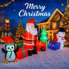 10.1FT LED Inflatable Xmas Yard Decor Santa Snowman Penguin Tree Set Christmas Home Decorations Festive Toy Gifts Holiday Decor