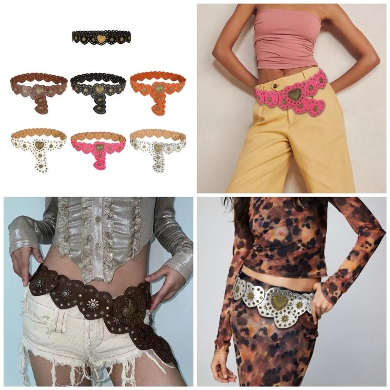 Girls PU Belt Motorcycle Adjustable Grommet Waist Belt Fashion Enthusiasts Belt Coat Dress Female Decorative Waistband