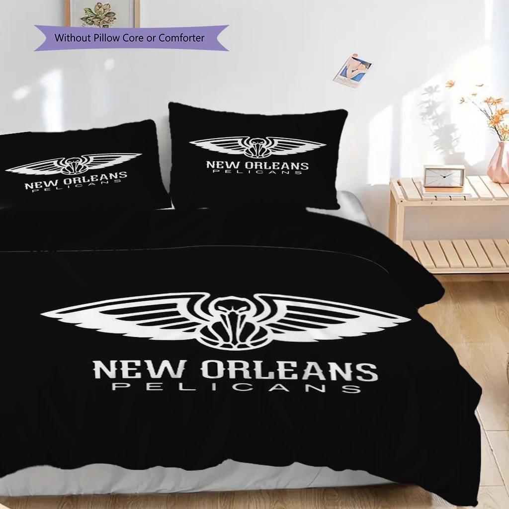 New Orleans Basketball Spirit Three-piece set(1 * duvet cover + 2 * pillowcase, without core)Soft and comfortable Christmas birthday gift