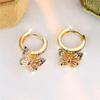 Cute Female Colorful Butterfly Round Zircon Stone Hoop Earrings Gold Color Unique Girlfriend Gifts Wedding Jewelry For Women
