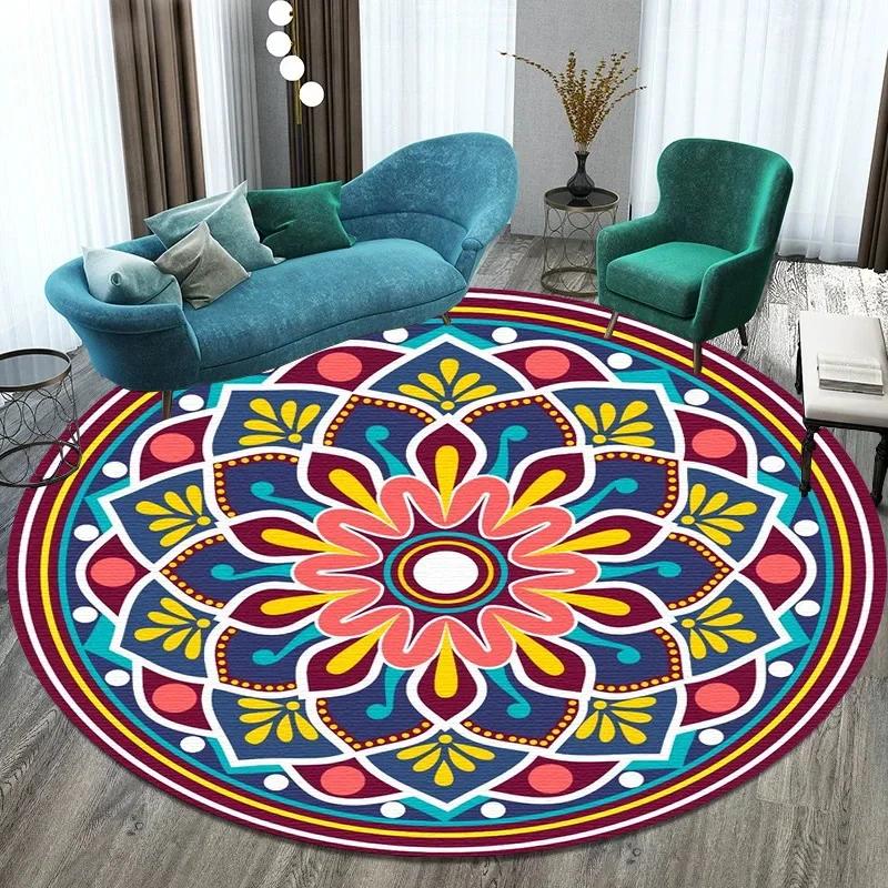 Bitcoin Round Carpet Anti-Slip Circle Area Rug Large for Home Living Room Floor Mat Bedroom Decor Chair Drum Rug Chair Doormat