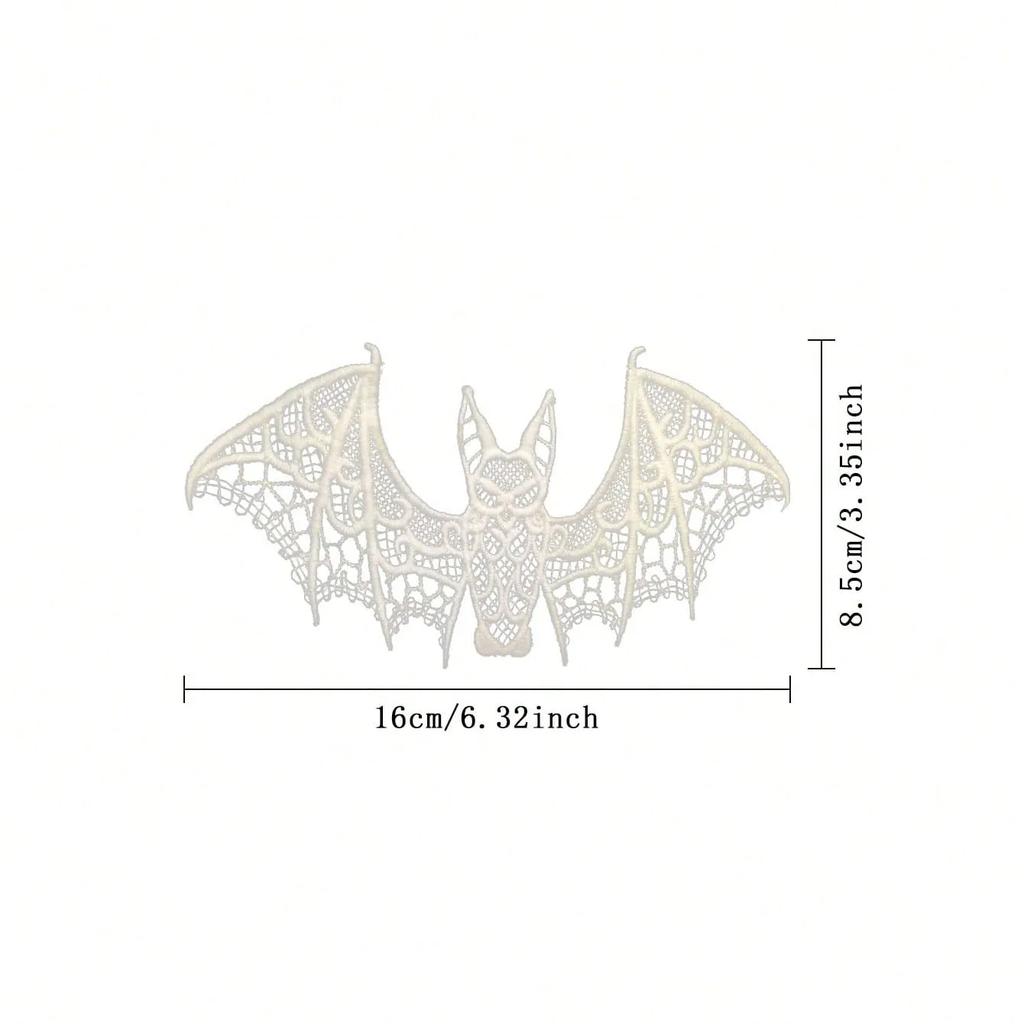 2pc Lace Halloween Bat Ghost Festival Decoration Black Halloween Decoration Accessory for Diy Clothing