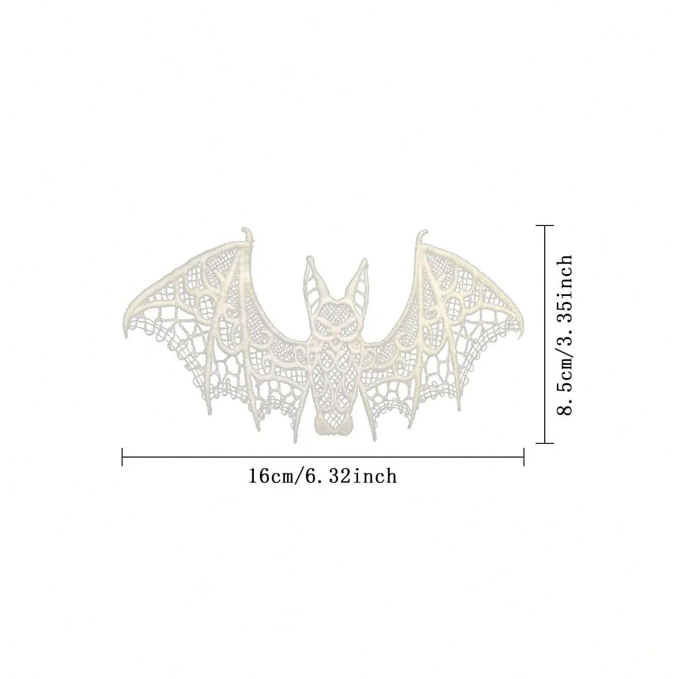 

2pc Lace Halloween Bat Ghost Festival Decoration Black Halloween Decoration Accessory for Diy Clothing 2pcs білий