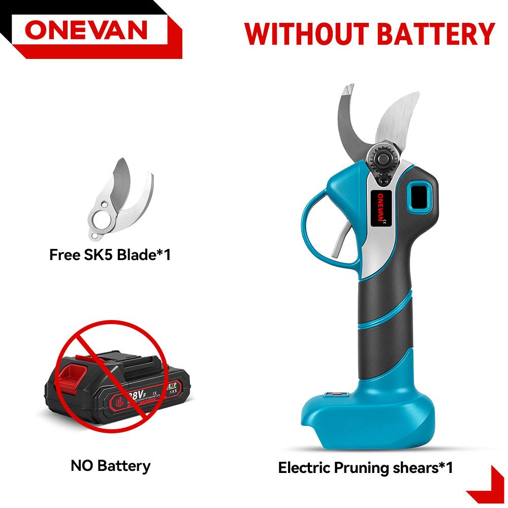 

ONEVAN 30мм Бесщеточный Электрический Секатор Аккумуляторные Ножницы Обрезчик Деревьев Кусторез Садовый Электроинструмент Для Аккумулятора Makita Штифт Without Battery
