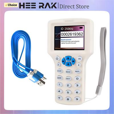 10 Frequency NFC Smart Card Reader Writer Duplicator 125K 13.56MHz RFID Copier USB Fob Programmer Copy Encrypted Key Replicator