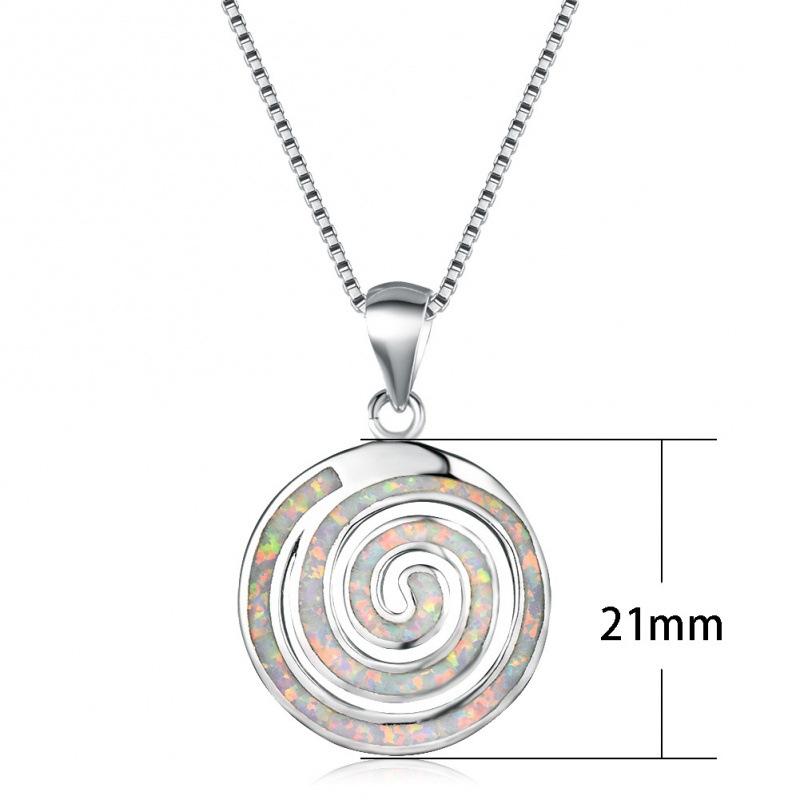 White Opal Vortex Ladies Exquisite Pendant Chic Necklace