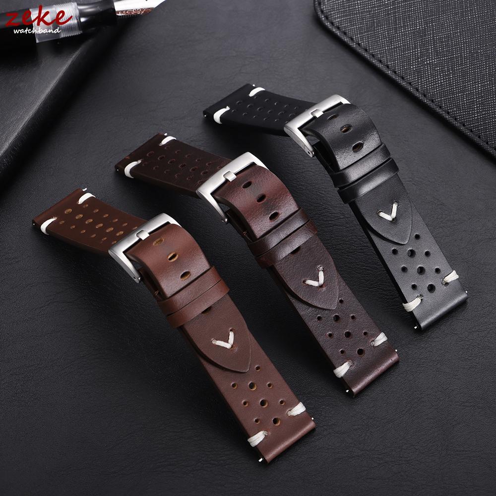 Universal Genuine Cowhide Watch Band 20mm 22mm for Omega Vintage Leather Straps for Men Women Breathable Bracelet Belt Accessory