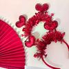 Haarreif Valentinstag Stirnband mit 3D-Herzform und funkelnden Pailletten Party Vielseitiges Haaraccessoire