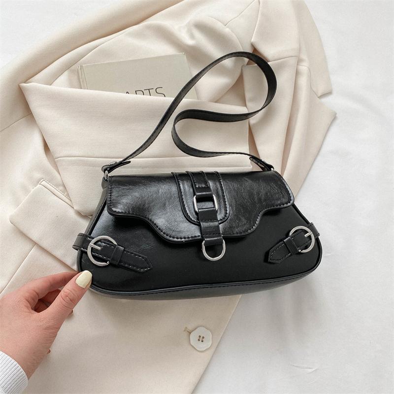 Französische Pendler-Achseltasche für Damen  Neue Vintage Personalisierte Motorradtaschen Luxus Designer Einfache Schultertasche