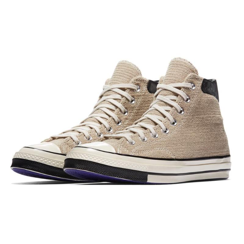CLOT x Converse 1970s Casual Slip-Resistant Durable High-Top Sneakers for Both Men and Women in Khaki Color