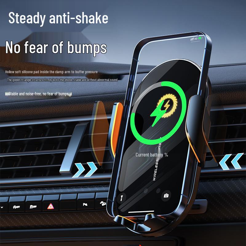 Smart Infrared Wireless Car Charger & Auto-Closing Phone Holder with Fast Charging