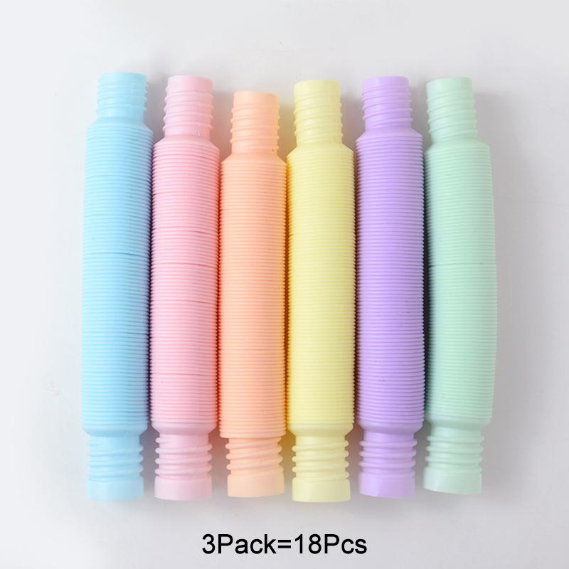 6-24Pcs Flexible Pop Tubes Fidget Sensory Toys Stress Relief Toddler Gift Kids Birthday Party Favors Pinata Goodie Bag Filler