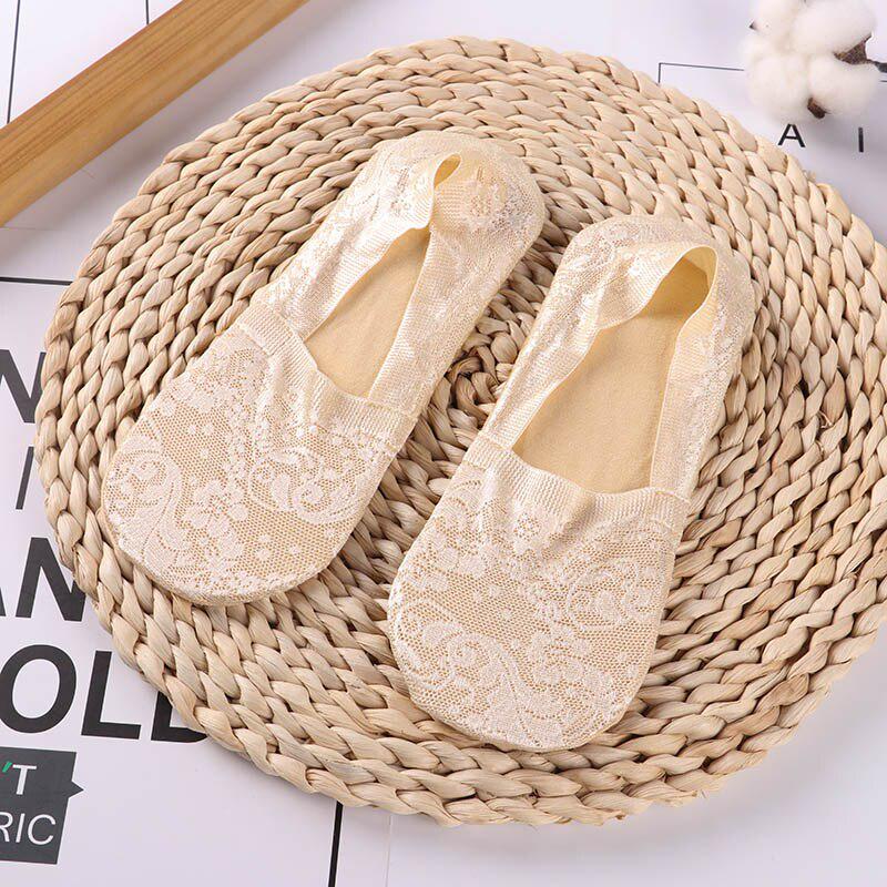 Fashion Women Girls Summer Socks Style Lace Flower Short Sock Antiskid Invisible Ankle Socks Seamless Lady Socks Cheap Socks