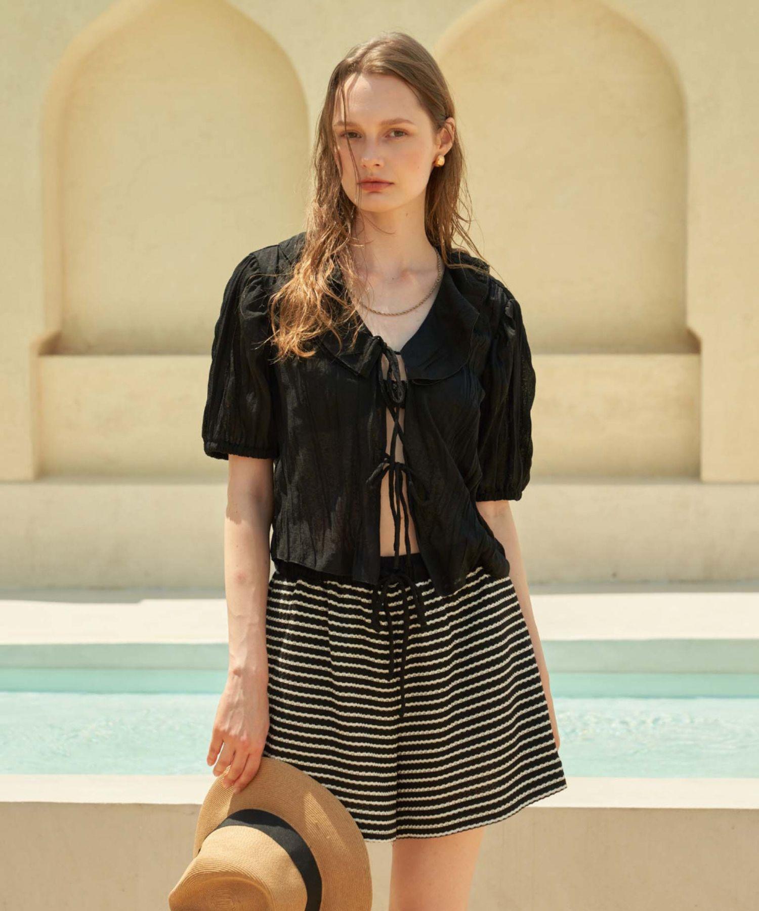 Monday Flow Summer Ribbon Open Top_Black Black/S