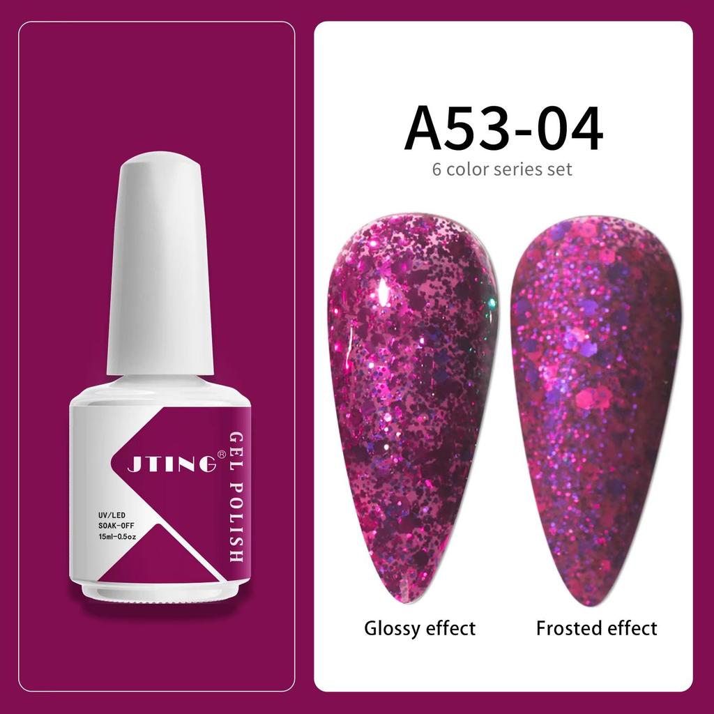 JTING Factory Nail Supply Vendor Nail Gel Polish Box Set 6colors OEM Private Label 15ml Uv Gel Polish Customized Brand Logo