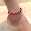 2024 Korean Style Casual Leather Rope Anklets for Couples - Handmade Foot Jewelry for Men & Women