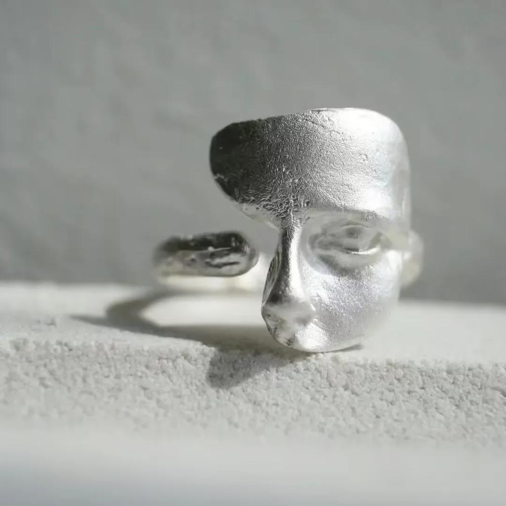 Retro Half Face Venus Ring for Men Women Greek Mythology Vintage Punk Gothic Art Open Ring Unisex Accessories Designer Jewelry