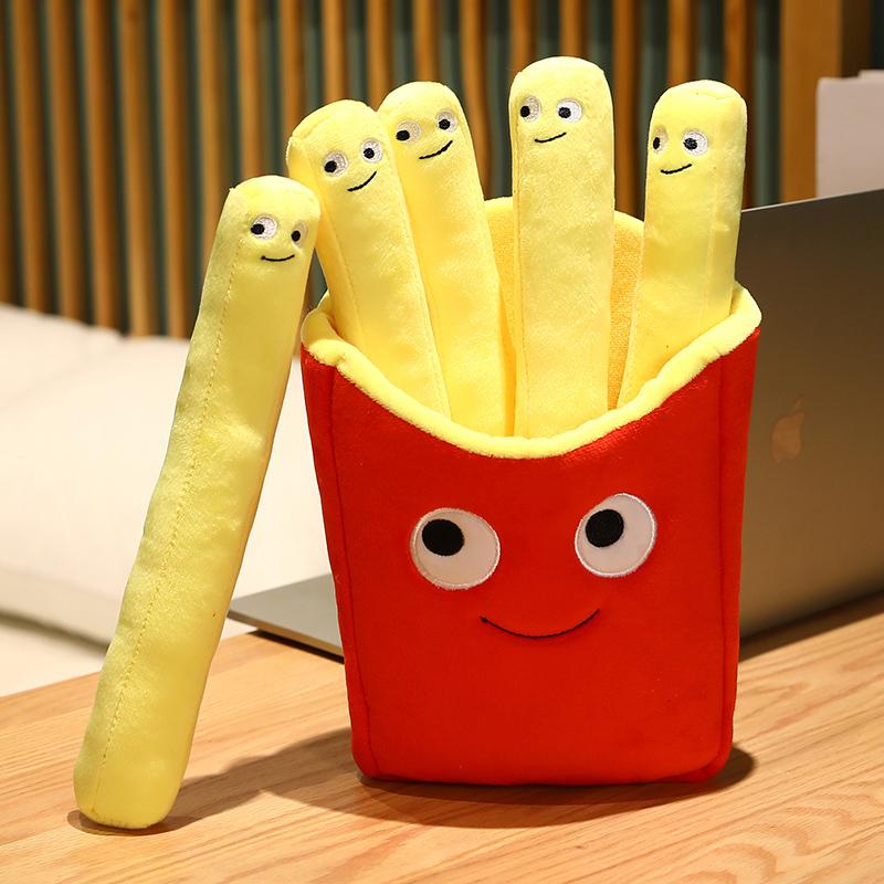 Plush Hamburger Pizza Toy Ice Cream French Fries Toy Stuffed Fast Food Popcorn Cake Pizza Pillow Cushion Kid Toy Birthday Gift