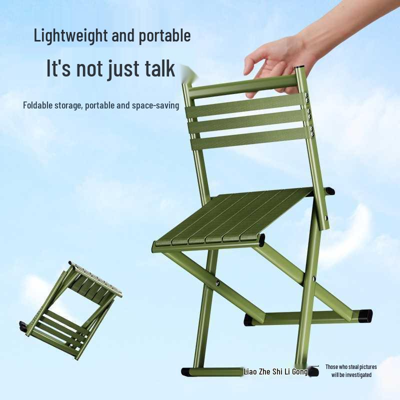 Portable Folding Chair with Backrest for Camping, Fishing, and BBQ - Free Shipping