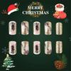 Leaves Press On Nail Short Square Artificial Nail Glittering Full Cover Stick on Nail Christmas False Nail for Woman