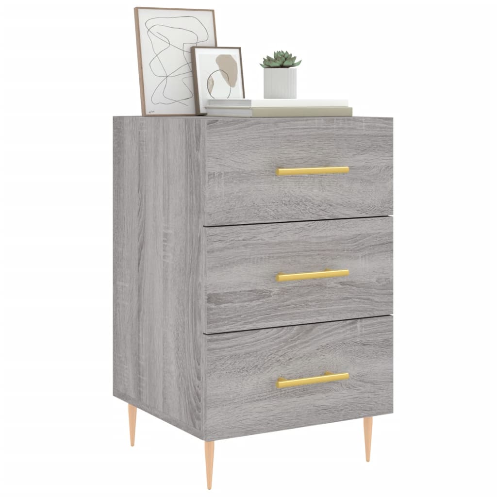 Nightstand Gray Sonoma 40x40x66 cm Particleboard