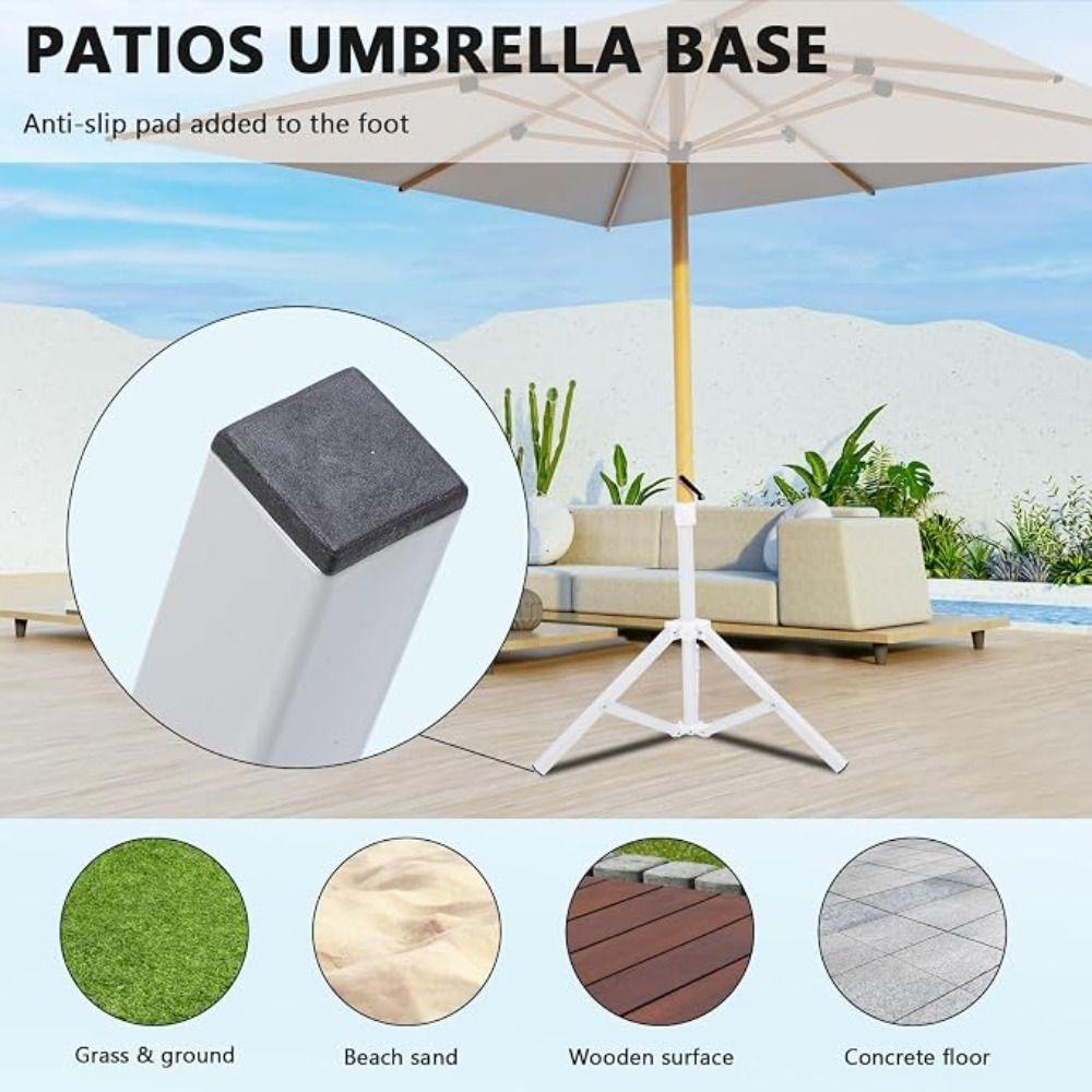 Foldable Steel Sunshade Umbrella Four Legged Fixed Stand Sand Anchoring  Outdoor Beach