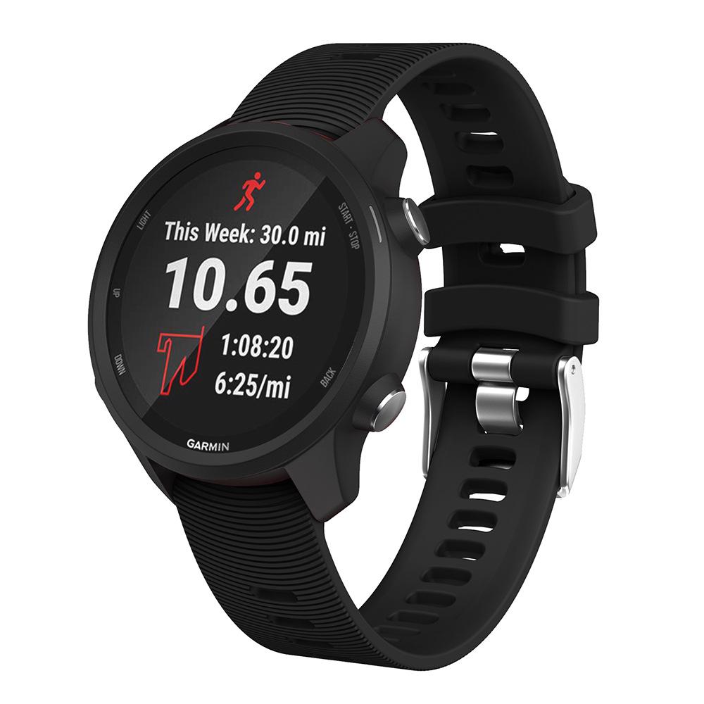 Compatible Striped Silicone Watch Band for Garmin Forerunner 245/645 & Vivoactive 5/6 with Pin Buckle.