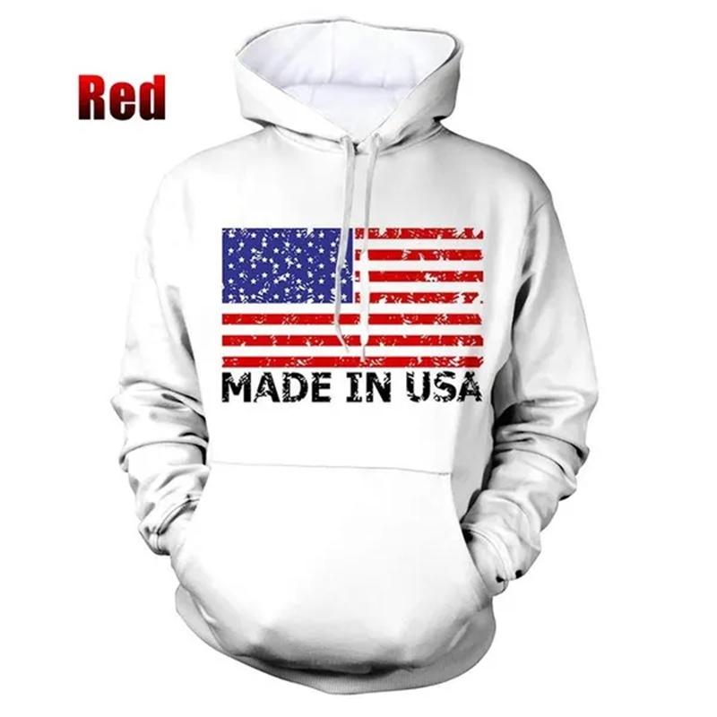 Amerikanische Flagge US Dream Emblem Hoodie Herrenbekleidung 3D-Druck USA Spirit Hoodies Damen Harajuku Mode y2k Pullover Kapuzenpullover