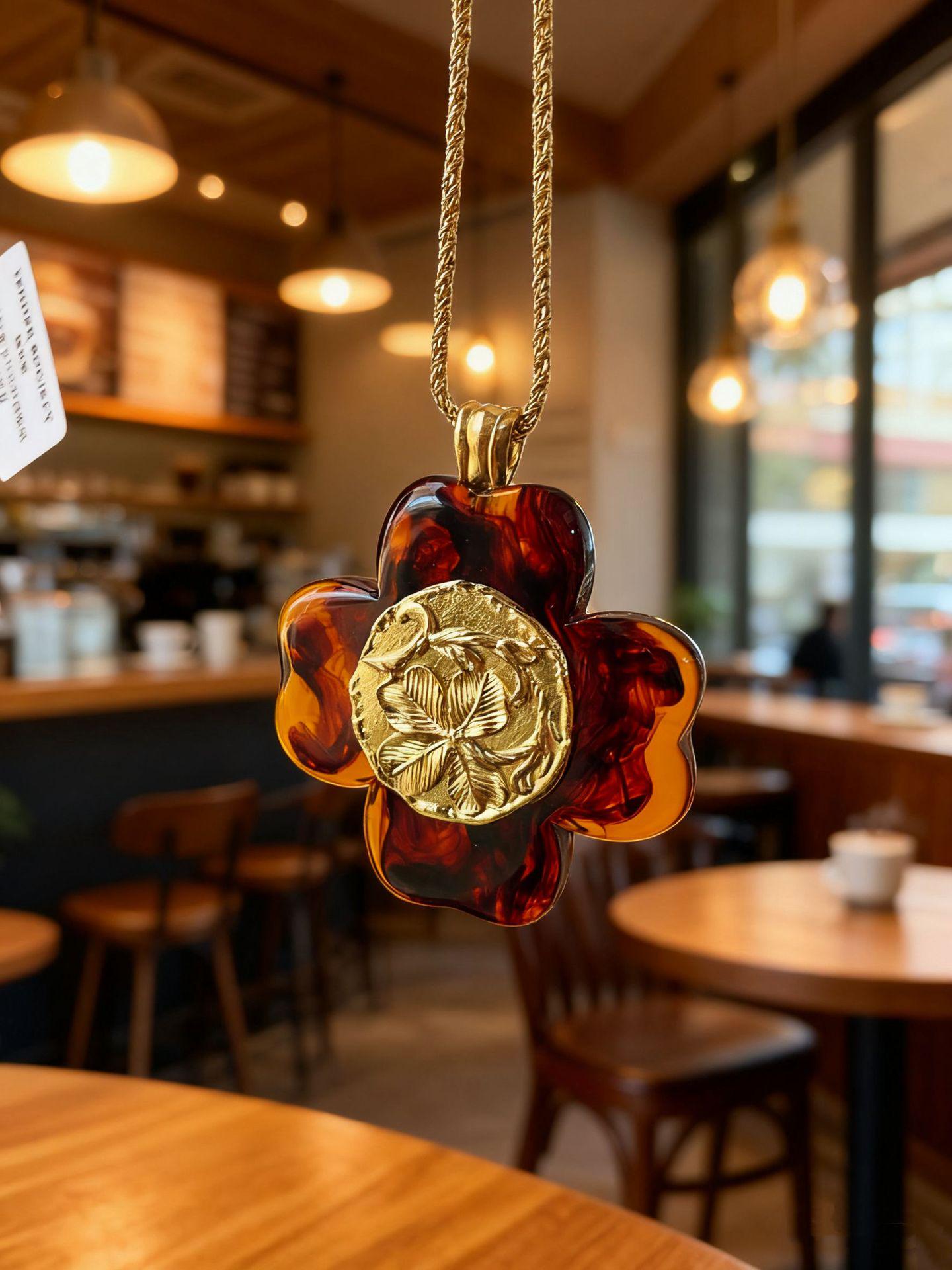 Стиль блогера Кулон-четырехлистник - Ретро цепочка для свитера для женщин