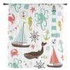 Whale Sailing Octopus Seahorse Lighthouse Chiffon Sheer Curtains for Living Room Bedroom Decor Window Voile Tulle Curtain Drapes