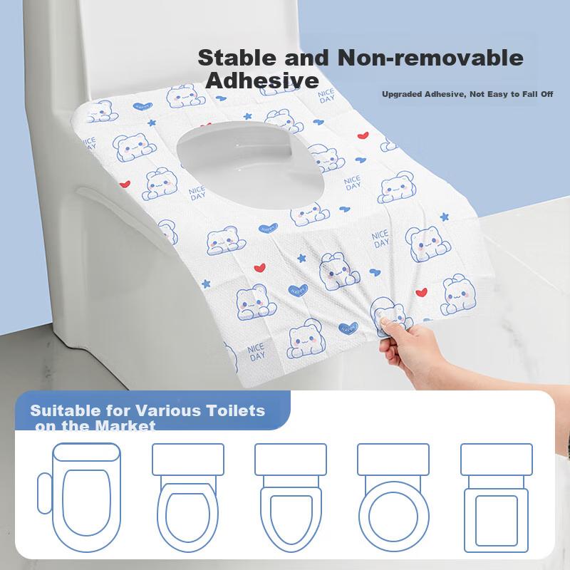 BADIGAO Disposable Toilet Seat Covers, 30 Pieces, Thickened And Enlarged, Double-Layer Seat Protectors for Hotels And Travel