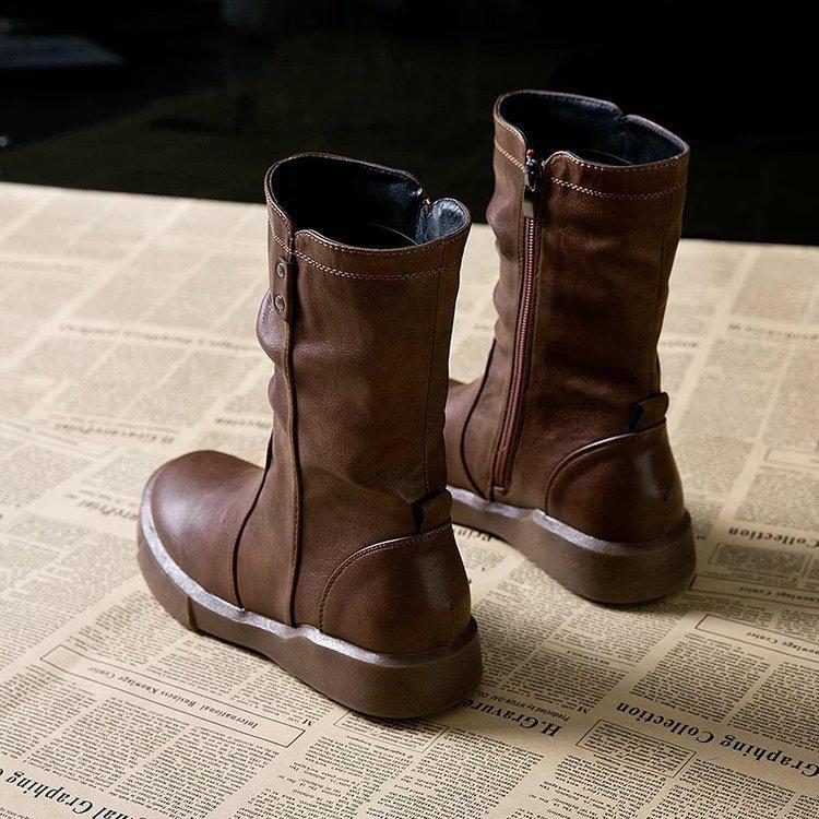 2018 Herbst/Winter Damen Größe 42 Martin Boots, Europäisch/Amerikanischer Stil, Flachsohle, Samtgefüttert, Mittelhochschaft