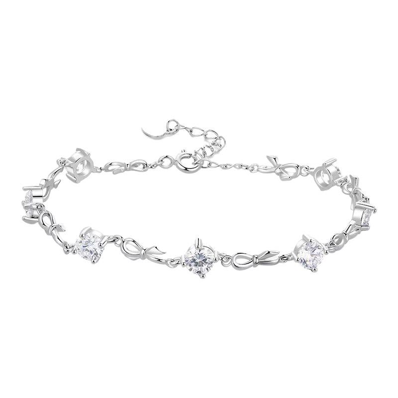 Luxury Sparkling Princess Bow Bracelet - High-End Valentine's Day Gift for Girlfriend